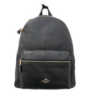 COACH Black Pebbled Backpack